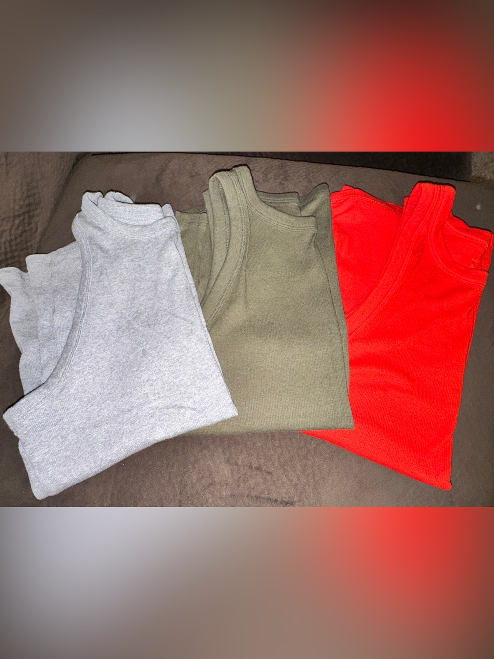 a new day Red Ribbed Tank Top - Scoop Neck